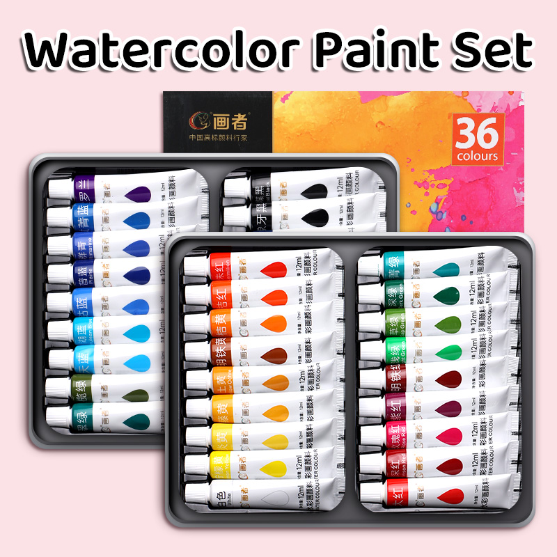 Art Craft Easy With Paper - 36가지 색상 수채화 물감 세트, 각