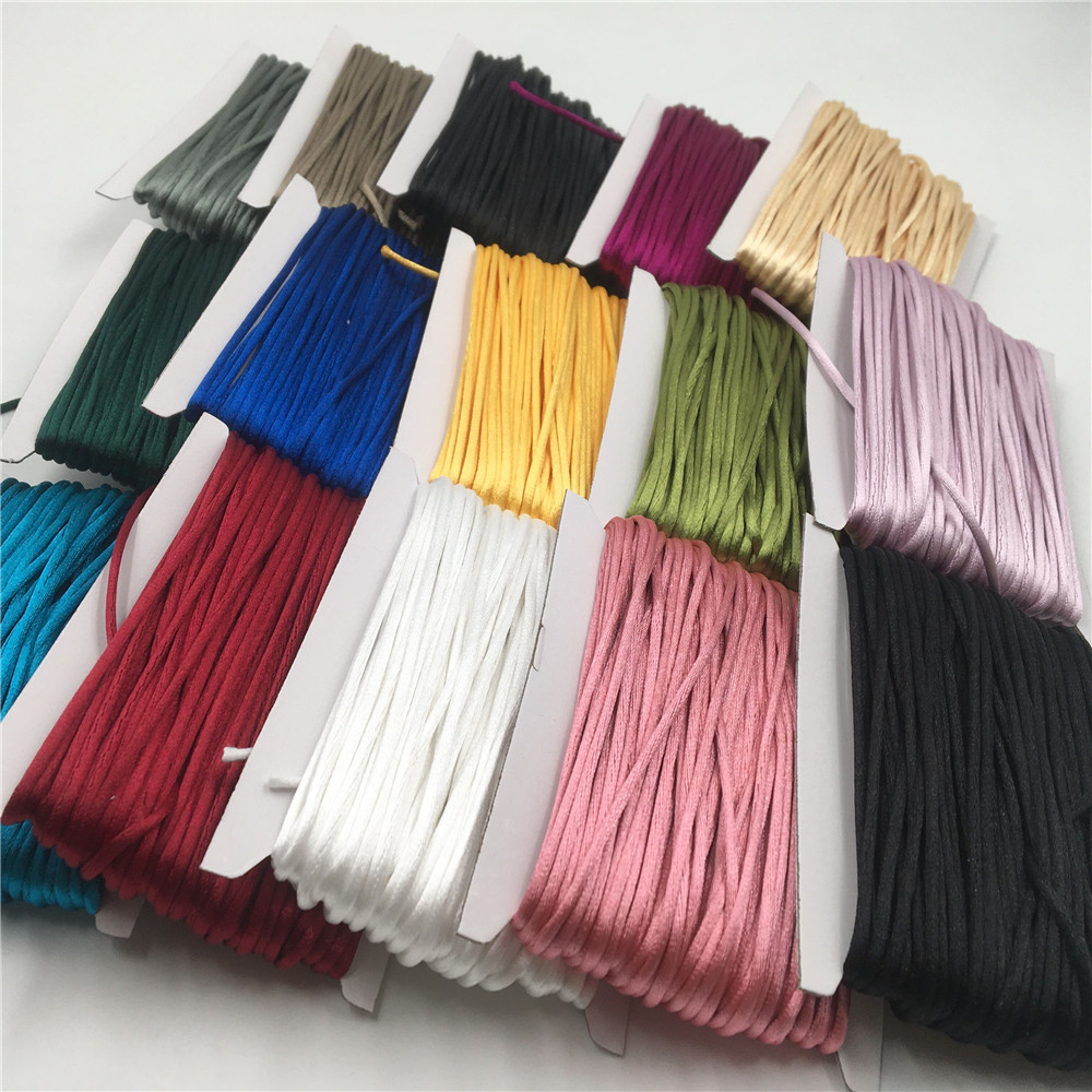 Macrame Cord Cotton - 2mm 땋은 Macrame 실크 Macrame 코드