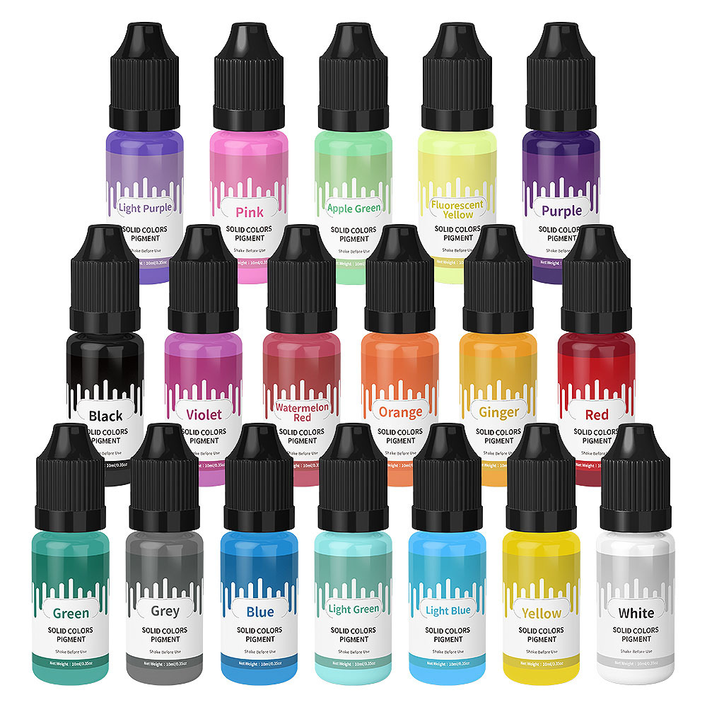 Resin Pigment Powder - 18 색상 10ml 마카롱 솔리드 파스텔