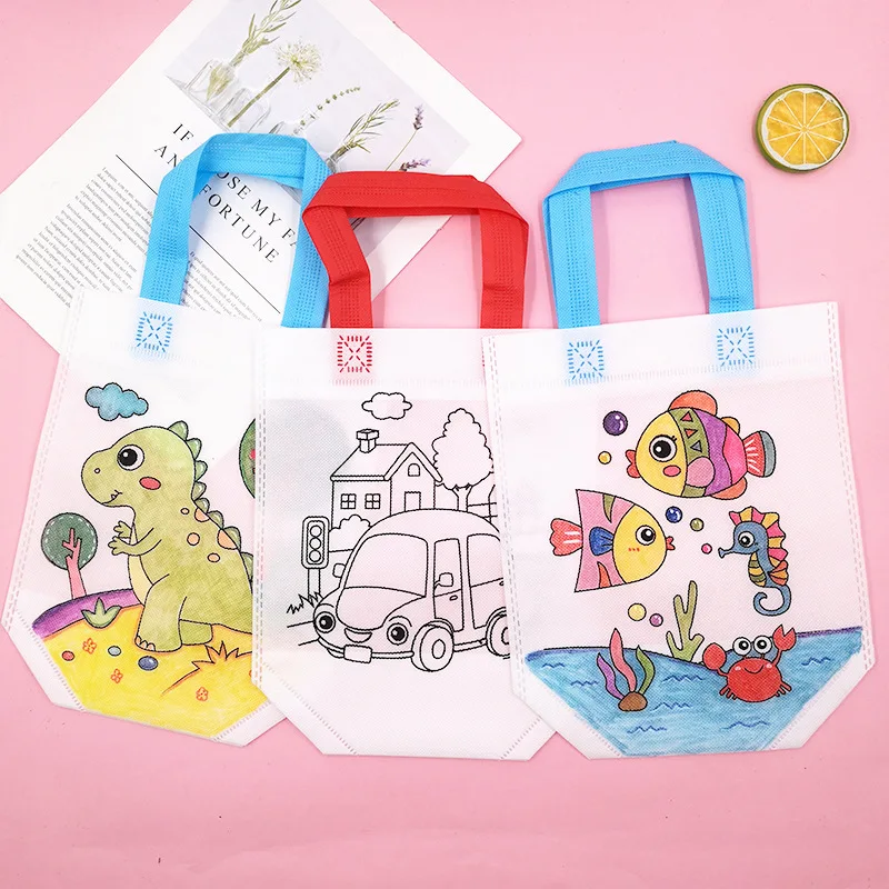 Art Craft Event - 24개 귀여운 만화 색칠 가방 재사용