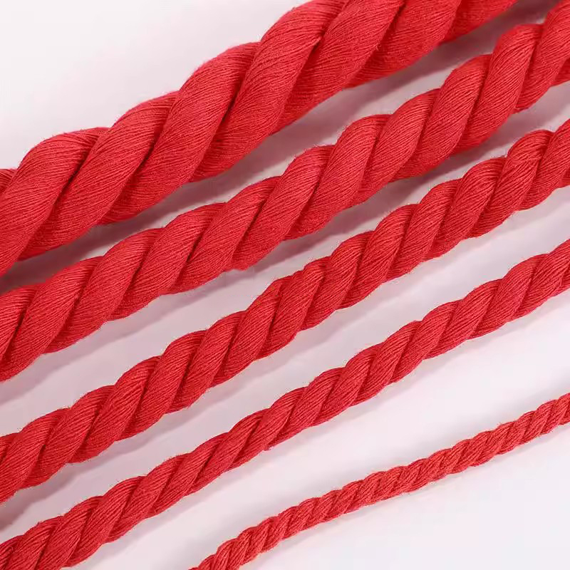 Macrame Cord Cotton - 2/5/10미터 5/8/12/20mm 레드 트위스트 코튼 코드