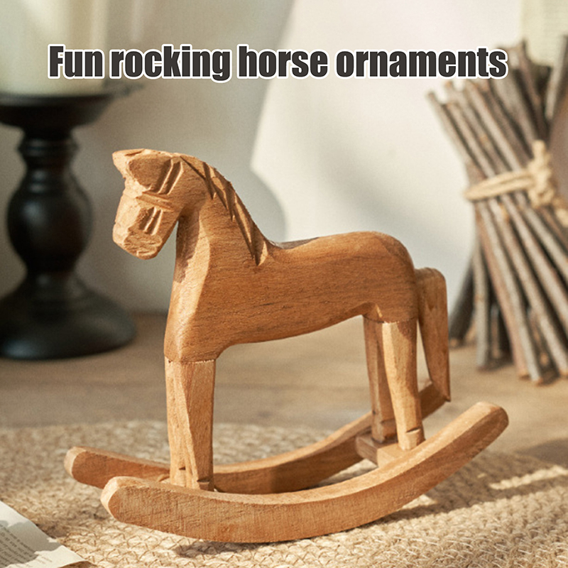 Art Craft Horse - 1Pcs 나무 공예품 흔들 목마 동상