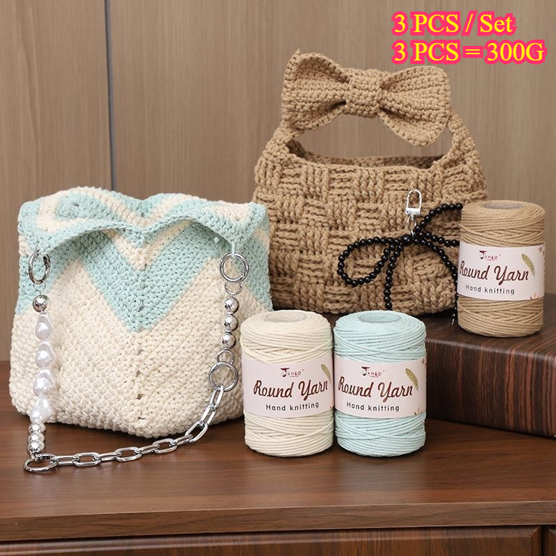 3개입 300g 원형 면사 부드러운 뜨개질 끈 속이 빈 - Macrame Cord Cotton 리뷰 및 가격