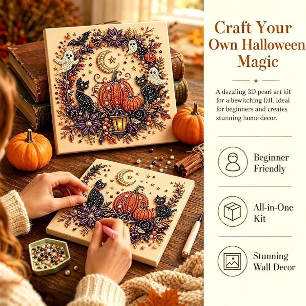 친절한 공예품 할로윈 진주 아트 키트 장식품 유령 할로 - Art Craft Event 리뷰 및 가격