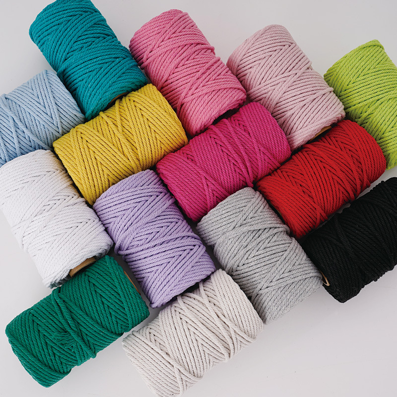 3mm 천연 & 다채로운 코어 스펀 면 로프 50야드  - Macrame Cord Cotton 리뷰 및 가격