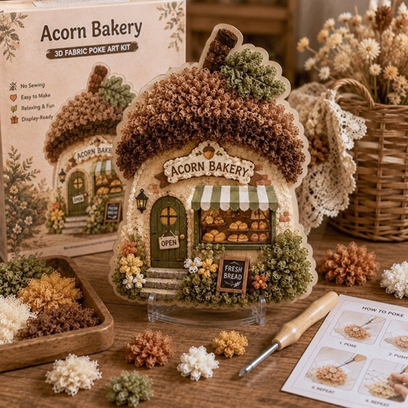 3D 패브릭 포크 아트 키트, 기발한 마을의 도토리 베 - Art Craft Bakery 리뷰 및 가격