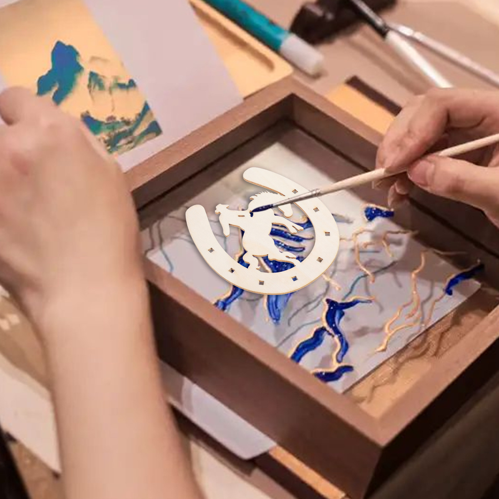 20개 나무 말굽 모양 컷아웃 미완성 DIY 말굽 디스 - Art Craft Horse 리뷰 및 가격