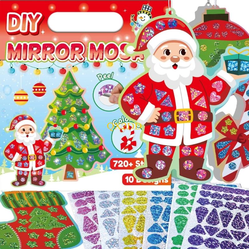 아이들을위한 QX2D 크리스마스 호일 스티커 DIY 공 - Art Craft Mirror 리뷰 및 가격