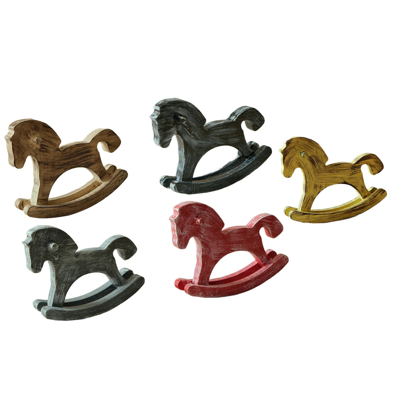나무 흔들 목마 홈 장식 기념품 책상 장난감 컬렉션 예 - Art Craft Horse 리뷰 및 가격