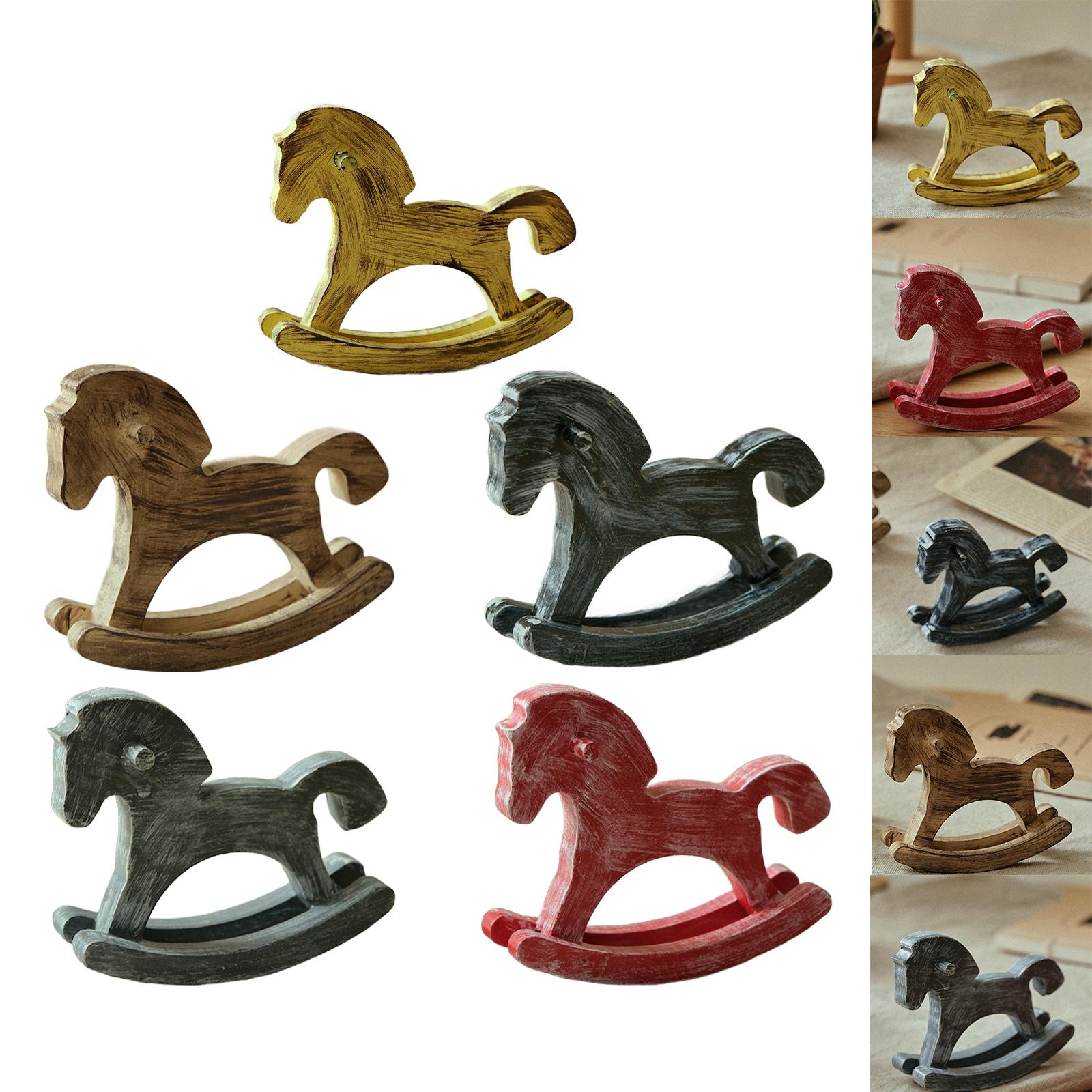 나무 흔들 목마 홈 장식 기념품 책상 장난감 컬렉션 예 - Art Craft Horse 리뷰 및 가격