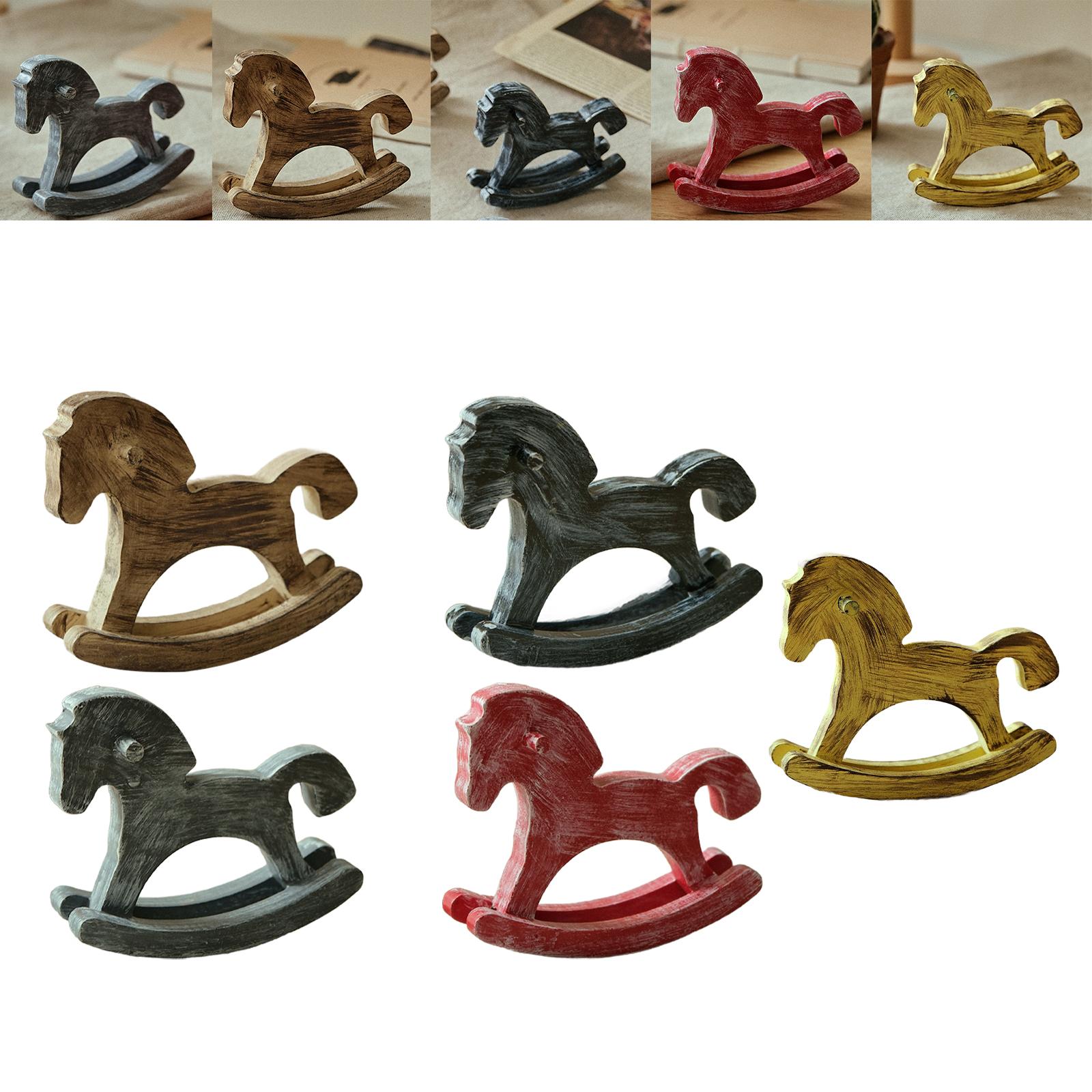 나무 흔들 목마 홈 장식 기념품 책상 장난감 컬렉션 예 - Art Craft Horse 리뷰 및 가격