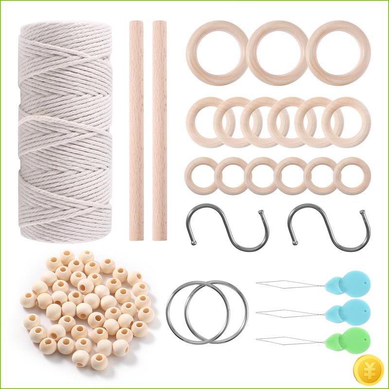마크라메 면끈 3mm 마크라메 비즈 나무 로프 나무 막 - Macrame Cord Cotton 리뷰 및 가격