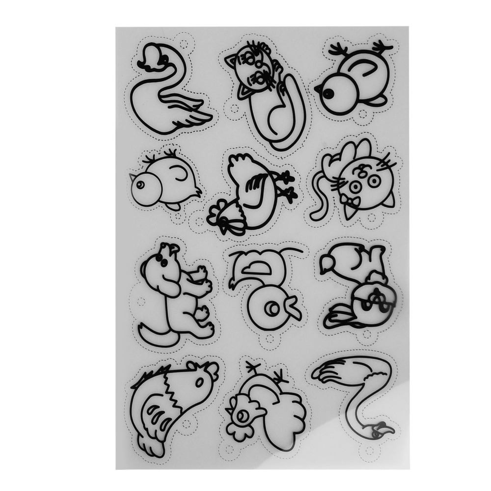 8 PCS 귀여운 동물 열 수축 시트 흰색 다양한 패턴 - Craft And Art Difference 리뷰 및 가격