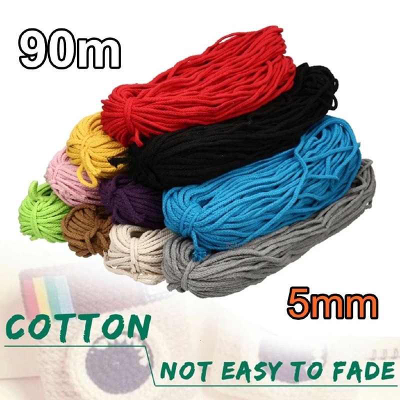 21가지 색상 5mm 90M 면 마크라메 끈 DIY 꼬 - Macrame Cord Cotton 리뷰 및 가격