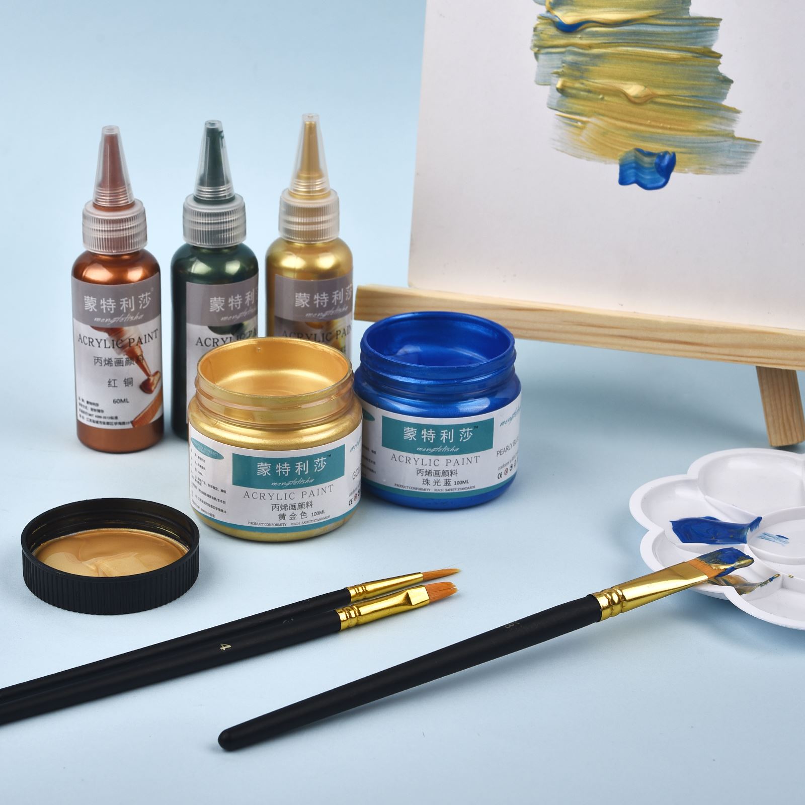 7 가지 색상 60ml/병 금속 진주 빛 아크릴 페인트 - Resin Pigment Powder 리뷰 및 가격