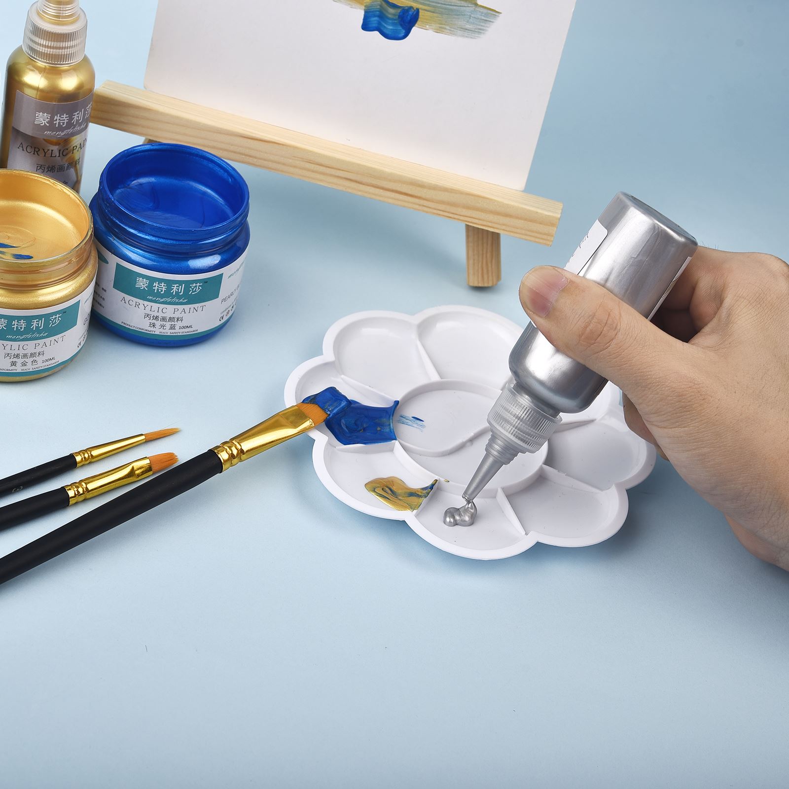 7 가지 색상 60ml/병 금속 진주 빛 아크릴 페인트 - Resin Pigment Powder 리뷰 및 가격