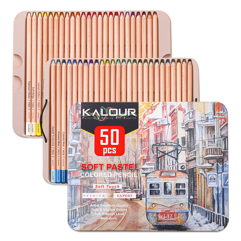 칼라 50색 고급 철제 케이스 색연필은 전문가급 분말  - Colored Pencil Professional 리뷰 및 가격