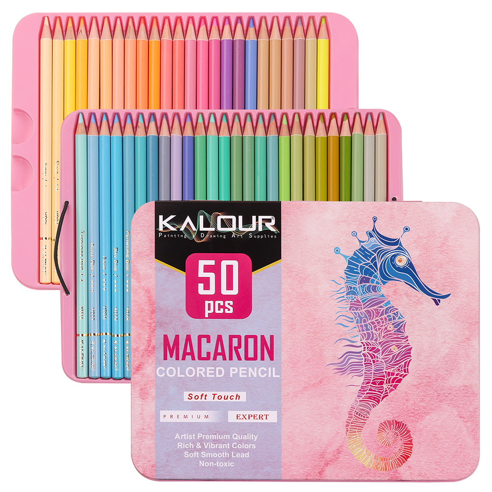 칼라 50색 고급 철제 케이스 색연필은 전문가급 분말  - Colored Pencil Professional 리뷰 및 가격