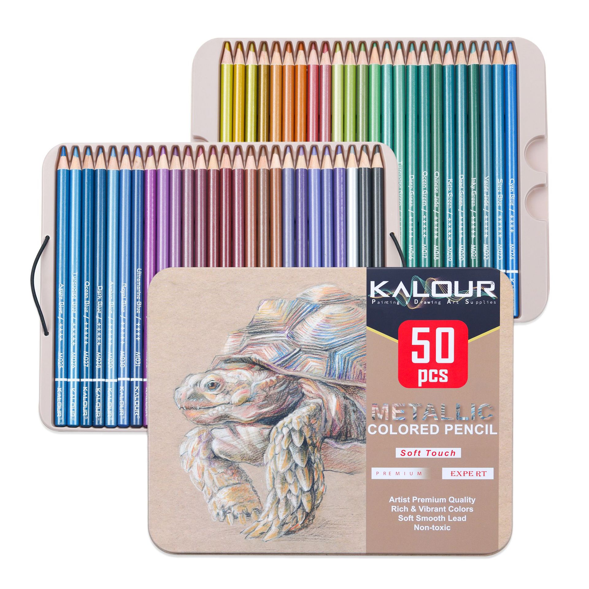 칼라 50색 고급 철제 케이스 색연필은 전문가급 분말  - Colored Pencil Professional 리뷰 및 가격