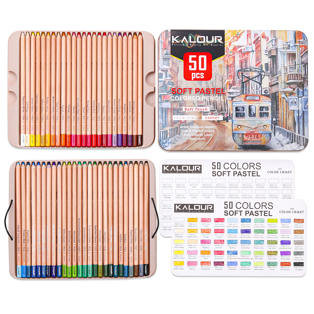 칼라 50색 고급 철제 케이스 색연필은 전문가급 분말  - Colored Pencil Professional 리뷰 및 가격