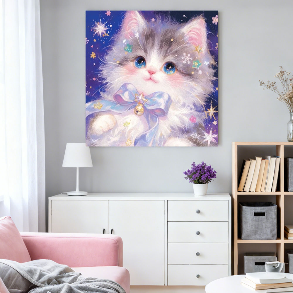 AB 다이아몬드 페인팅 귀여운 고양이 풀 스퀘어 라운드 - Wallpaper Art And Craft 리뷰 및 가격