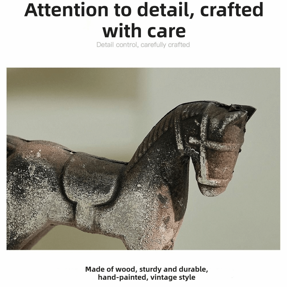 나무로 만든 흔들 목마 북유럽풍 레트로 수공예 밸런스  - Art Craft Horse 리뷰 및 가격
