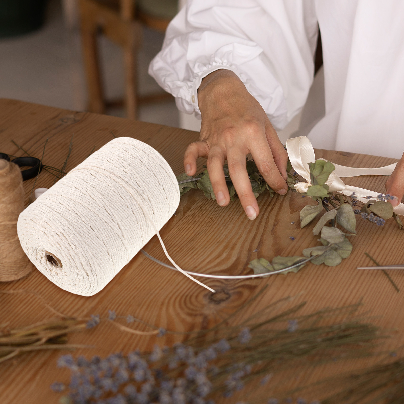 1 롤 두꺼운 부드러운 면 로프 마크라메 DIY 공예용 - Macrame Cord Cotton 리뷰 및 가격