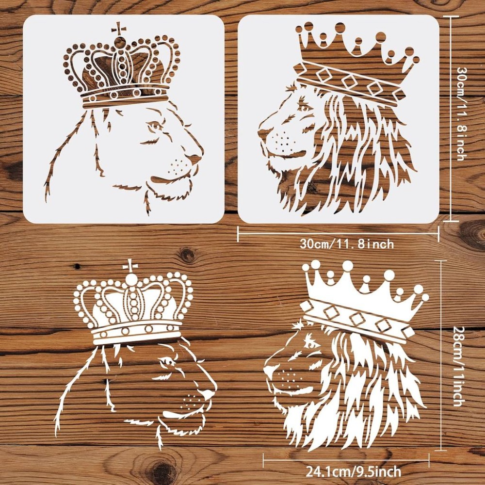 2개입 사자 스텐실 11.8x11.8인치 대형 사이즈  - Queen Art Craft 리뷰 및 가격